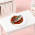 1:12 Dollhouse Simulation Braised Fish Dollhouse Chinese Cuisine Model Dollhouse Kitchen Food Accessories Pretend Play Toys