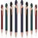 8 Pieces Ballpoint Pen with Stylus Tip Black Ink 2 in 1 Stylus Metal 1.0 mm Medium Point Smooth Pen Rainbow Colorful Rubberized Ballpoint Pen for Touch Screen Tablet (Red Green Navy Black)