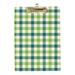 Hidove Acrylic Clipboard St. Patrick s Day Seamless Patterns with Plaid in Dark Green Standard A4 Letter Size Clipboards with Gold Low Profile Clip Art Decorative Clipboard 12 x 8 inches