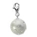 Amore La Vita Sterling Silver Rhodium-plated Polished 3-D White Ferido Stellux Crystal Ball Charm with Fancy Lobster Clasp