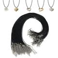 Quefe Necklace Cord 100 EC36 Pcs Black Necklace String Rope with Clasp 20 Inches Black Waxed Cotton Cord Necklace Bulk for Charms Pendants Bracelets Necklaces