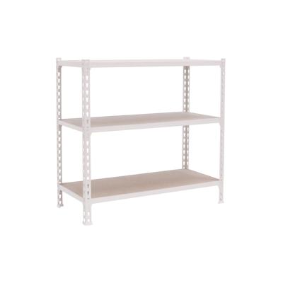SimonRack Maderclick schraubenloses Metallregal 3 Böden. Farbe WEISS/HOLZ 1000x1100x400 mm Image