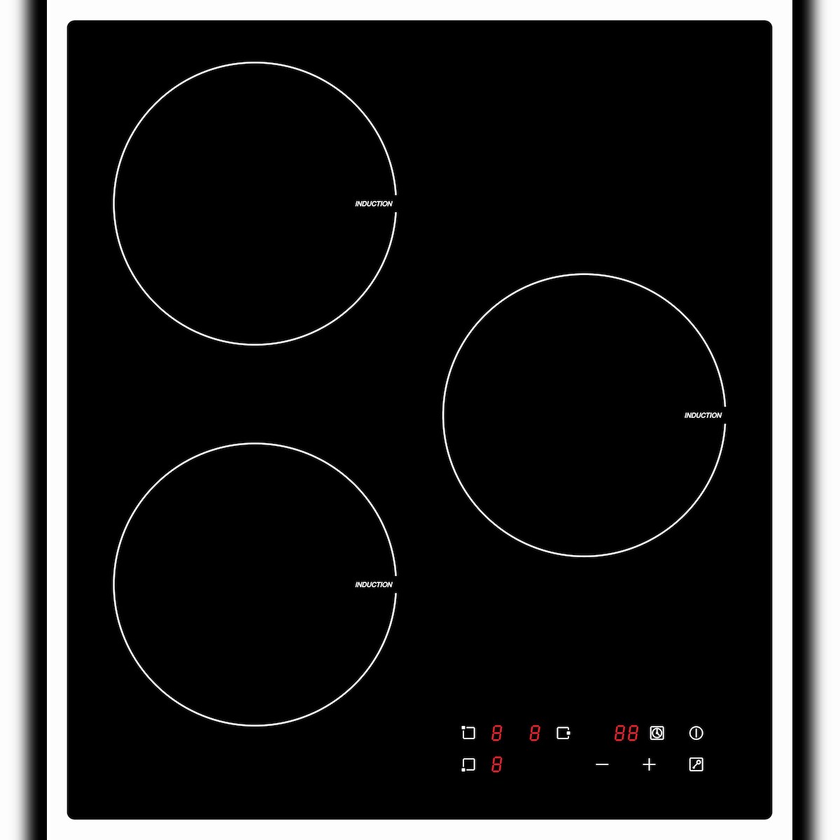 PKM IF3 Einbau Induktionskochfeld, 5500 Watt, 3 Kochzonen, 45 cm, Rahmenlos Image