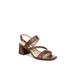 Women's Celia Sandal by LifeStride in Brown Faux Leather (Size 9 1/2 M)