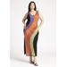 Plus Size Women's Knit Sleeveless Cover Up Midi Dress by ELOQUII in Cali Swirl (Size 26/28)