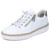 Sneaker RIEKER, Damen, Gr. 42, weiß, Lederimitat, casual, Schuhe, mit modischer Ziernaht, Freizeitschuh, Halbschuh, Schnürschuh, Topseller