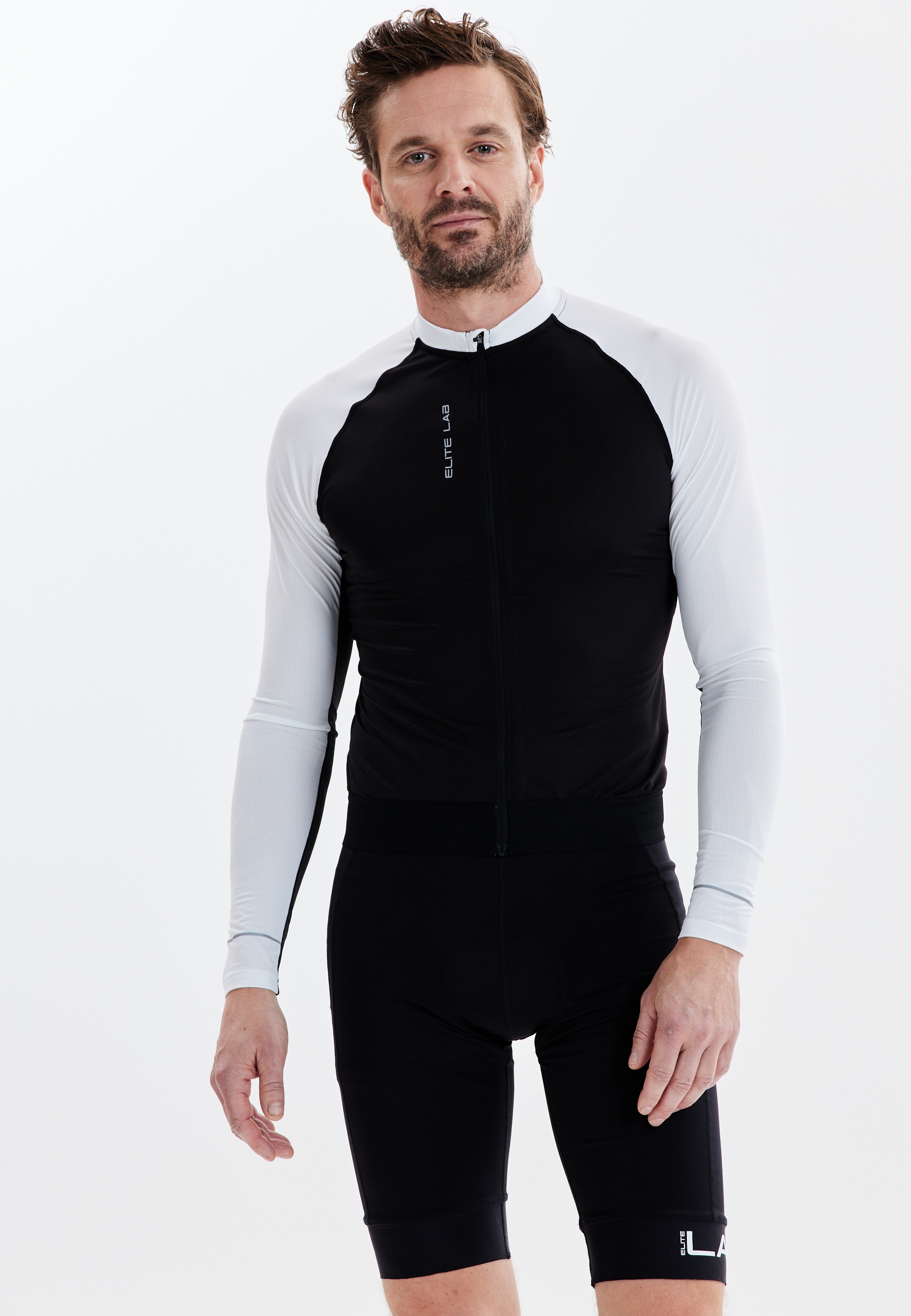 Radtrikot ELITE LAB "Bike Elite X1", Herren, Gr. XXL, schwarz-weiß (weiß, schwarz), 82% Polyester, 18% Elasthan, mehrfarbig, normal, Rundhals, Trikots, aus leichten und schnell trocknenden Materialien Image