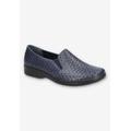 Extra Wide Width Women's Eternity Casual Flat by Easy Street in Navy Woven (Size 10 WW)