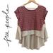 Free People Tops | Free People French Kiss High Low Stripe Sheer Short-Sleeve Top Red Women’s S | Color: Cream/Red | Size: S