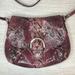 Coach Bags | Coach Dark Red Burgundy And Black Faux Snakeskin Small Crossbody Bag | Color: Black/Red | Size: 7x9x1 In.