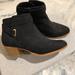 Giani Bernini Shoes | Giani Bernini Ankle Boots Black Suede Look W Accent Wrap Strap Wood Heel 7.5 | Color: Black | Size: 7.5