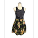 Free People Dresses | Free People Size Large Black Floral Two Faces Print Mini Dress Embroidered | Color: Black | Size: L