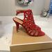 Michael Kors Shoes | Michael Kors Trinity Sandal In Bright Red Suede Size 10 | Color: Red | Size: 10