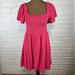 Madewell Dresses | Madewell Eyelet Square Neck Smocked Midi Dress Women’s Size Medium | Color: Pink | Size: M
