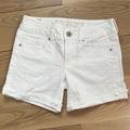 American Eagle Outfitters Shorts | American Eagle Outfitters White Cutoff Jean Stretch Shorts Raw Hem Size 2 | Color: White | Size: 2