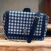 Tory Burch Bags | Authentic Tory Burch Navy Gingham Leather Crossbody Bag + Free Navy Wallet | Color: Blue/White | Size: Os