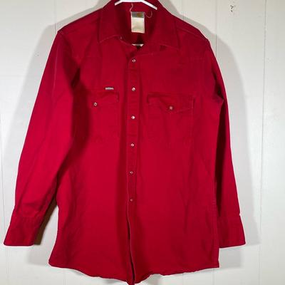 Carhartt Shirts | Vintage Carhartt Pearl Snap Western Wear Button Up Shirt Men's Size Large | Color: Red | Size: Fits Like Mens Large See Measurements