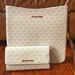 Michael Kors Bags | Bundle Michael Kors Messenger Shoulder Bag Wallet | Color: Gold/White | Size: Os