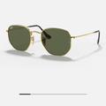 Ray-Ban Accessories | Authentic Ray-Ban Hexagonal Flat Lenses, Polished Gold Frame, Green Lenses | Color: Gold | Size: Os