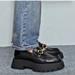 Zara Shoes | Nwot Zara Chunky Loafers | Color: Black/Gold | Size: 9