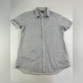Michael Kors Shirts | Michael Kors Size L Mens Button Down Short Sleeve Shirt Slim. Size L | Color: Black/White | Size: L