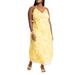 Plus Size Women's Gold Chiffon Maxi Dress by ELOQUII in Foil Sun (Size 28)