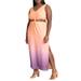 Plus Size Women's Twist Front Sleeve Ombre Dress by ELOQUII in Sunset (Size 24)