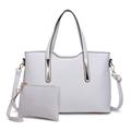 Miss Lulu Handtasche Damen, Tasche Damen Shopper, Handtasche Damen Mittelgroß damen Schultertaschen 2 Pieces Set (Weiß)