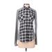 Marmot Long Sleeve Button Down Shirt: Gray Plaid Tops - Women's Size X-Small