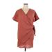 Under Armour Casual Dress - Shift V Neck Short sleeves: Brown Print Dresses - Women's Size X-Large