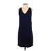 Gap Casual Dress - Shift V Neck Sleeveless: Blue Solid Dresses - Women's Size X-Small