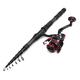 Fishing Rod Carbon Telescopic Fishing Rod Portable Spinning Rod and Spinning Reels Multifunction Set Fishing Combos (Color : Black Metal Handle, Size : 2.7m)