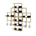 CUNTO Glass wine glass frame Wall-mounted Creative Iron Wine Rack, Multifunctional Wine Rack Display Rack, Background Wall Decoration Rack, Wine Rack With Wine Glass Rack, Gold Wine rack