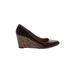 J.Crew Wedges: Brown Leopard Print Shoes - Women's Size 8 1/2 - Almond Toe