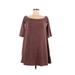 TOBI Casual Dress - A-Line: Brown Print Dresses - Women's Size Medium