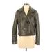 Blank NYC Faux Leather Jacket: Short Green Print Jackets & Outerwear - Women's Size Small