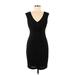 Express Casual Dress - Sheath Plunge Sleeveless: Black Print Dresses - Women's Size 8