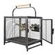NEWNAN Flight Cage Pet Boarding Cage Parrot Bird Cage Travel Cage Gray Parrot Portable Cage Car Pet Outdoor Cage Parrot Canary Bird Cage (Color : Black)