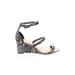 Ted Baker London Wedges: Gray Snake Print Shoes - Women's Size 37 - Open Toe