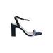 Ann Taylor Heels: Blue Print Shoes - Women's Size 9 - Open Toe