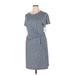 Croft & Barrow Casual Dress Crew Neck Short sleeves: Blue Dresses - Women's Size X-Large