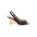 CL by Laundry Wedges: Brown Solid Shoes - Women's Size 7 - Open Toe