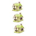 ibasenice House 3d Puzzle 3pcs House Puzzle House Jigsaw Toy 3d Bamboo House Puzzle Toy