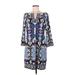 Laundry by Shelli Segal Casual Dress: Blue Print Dresses - Women's Size Medium