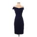 Laundry by Shelli Segal Casual Dress - Sheath: Blue Solid Dresses - Women's Size 0