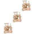 ibasenice 3 Sets Wooden Music Box Vintage Puzzles Tractor Toys Harvester Puzzles Jigsaw Wooden Toys Wooden Puzzle Wooden Kids Plaything Models Stainless Steel Clockwork Three-dimensional 3d