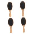 POPETPOP 4pcs Pig Bristle Solid Wood Comb Reusable Comb Boar Bristle Brush Wood Hair Brush Paddle Hairbrush for Women For Hair Massaging Brush Wood Brush Miss Comb Wooden Paddle