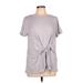 Express Outlet Short Sleeve T-Shirt: Gray Tops - Women's Size Large