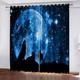 Eyelet Blackout Curtains For Boys Girls Kids Bedroom 79X84 Inch 3D Full Moon Animal Wolf Thermal Insulated Super Soft Microfiber Drapes For Living Room Kitchen Home Decoration Curtains 2 Panels