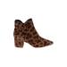 Cole Haan Ankle Boots: Brown Leopard Print Shoes - Women's Size 6 - Almond Toe